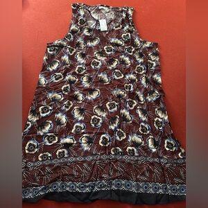 Maurices Brown and Blue Floral Top